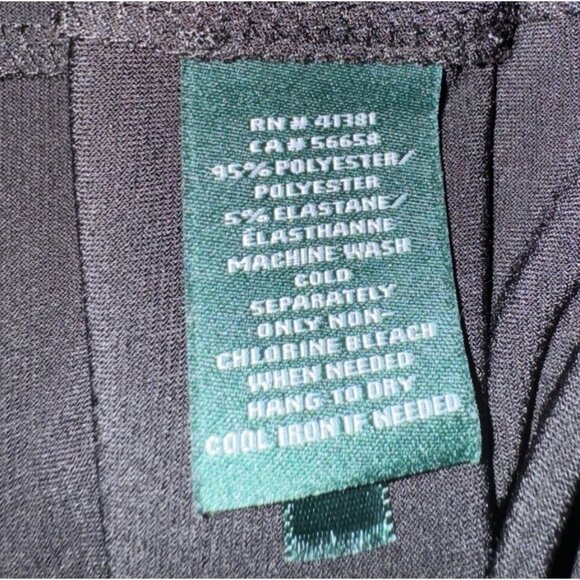 Ralph Lauren Black Dress 8 Stretch Sheath Ruched V Neck Cap Sleeve Washable - Picture 10 of 10